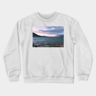 Storm Waves and Sunset Sky on Okanagan Lake Crewneck Sweatshirt